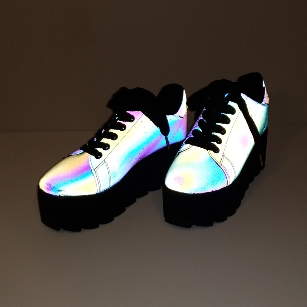 YRU Reflective LALA Platform Sneakers